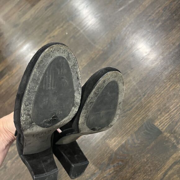 Eileen Fisher Black Malta Suede Pumps Sz 6 Mary Jane Heels Whimsigoth Wedding - Picture 8 of 9